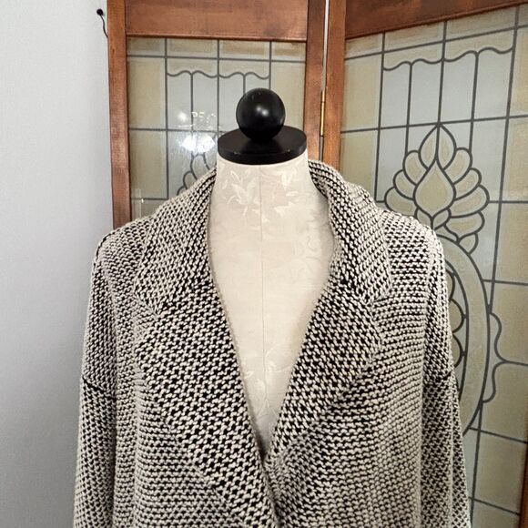 Marine Layer Birdseye Knit Blazer Black White Contrast Size Large - Picture 6 of 16